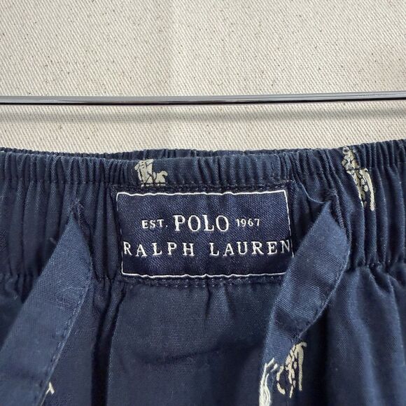 Polo Ralph Lauren Men's All Over Print Pony Navy Blue Lounge Sleep Pants Size L - Picture 4 of 10